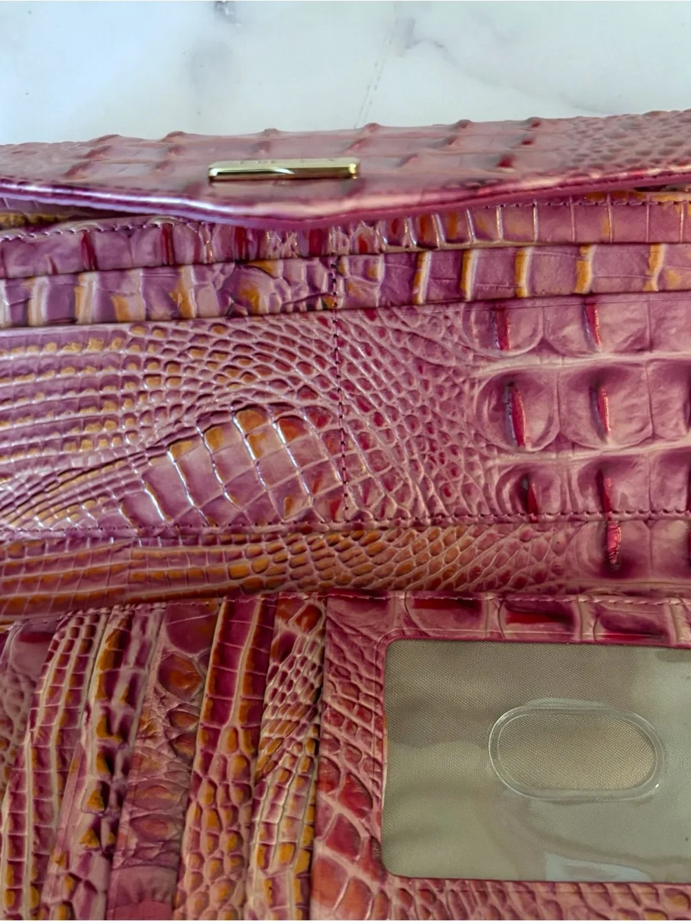 Brahmin Veronica Rouge Blush Leather Envelope Full Size Wallet